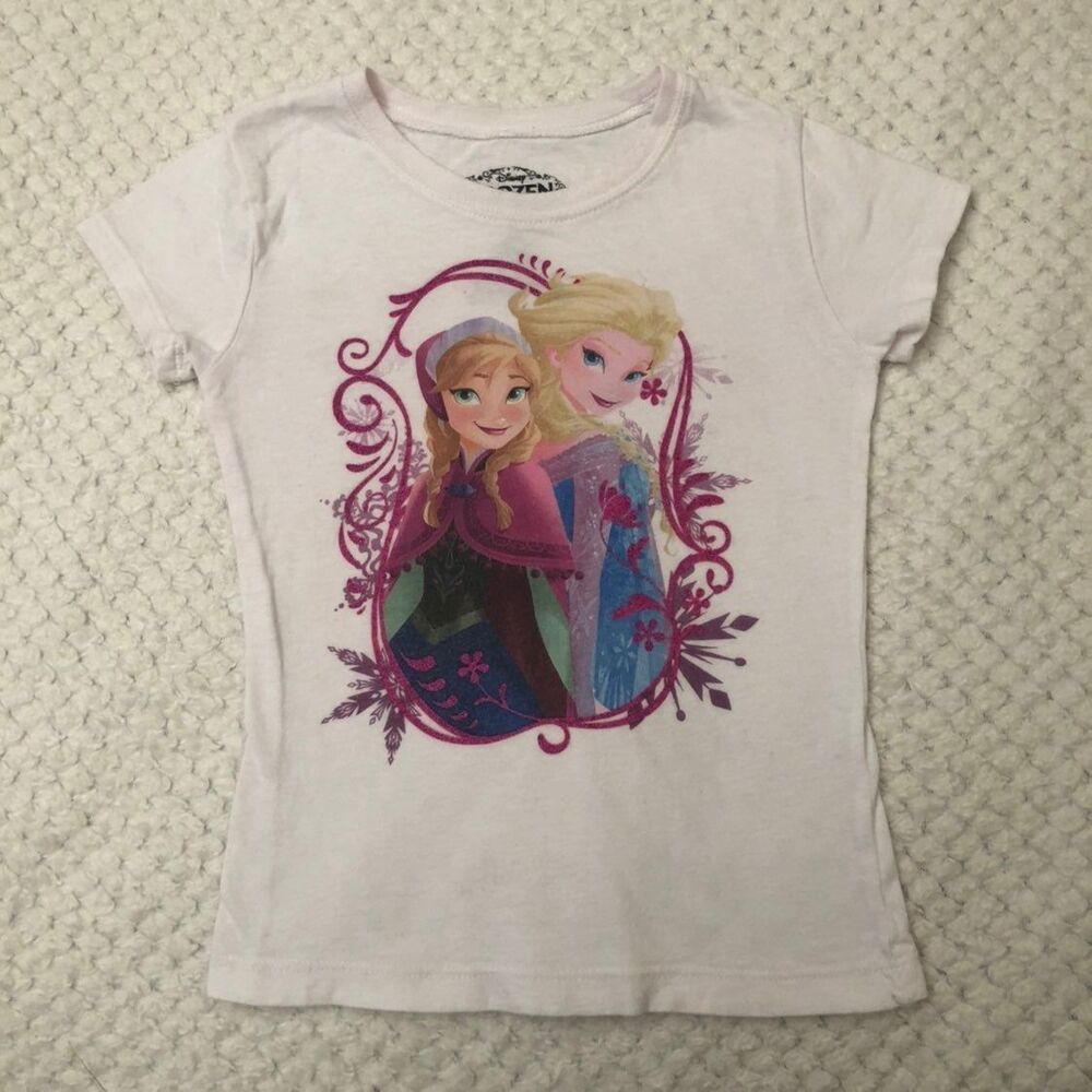 Girls Frozen Elsa and Anna Shirt size 4/5 Disney